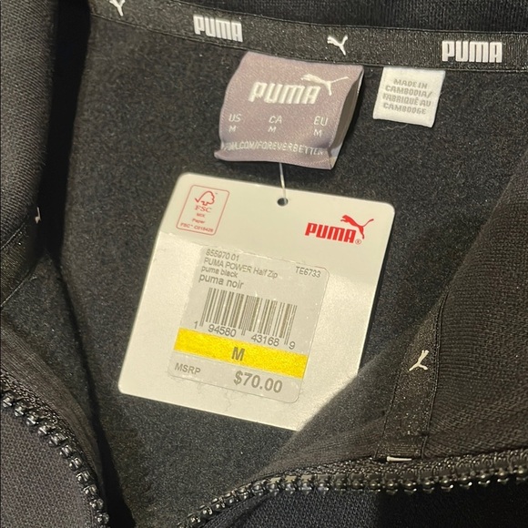 *NEW* PUMA Black Half-Zip Sweatshirt - Picture 3 of 9